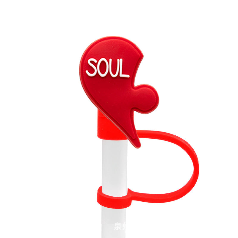 Wholesale 10PCS Valentine's Day Series Silicone Straw Sets